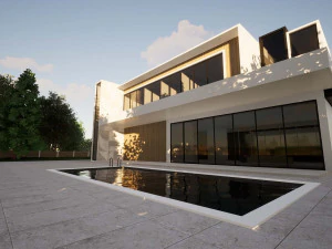 futuristic villa exterior 3D Model
