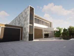 futuristic villa exterior 3D 模型