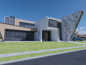 futuristic villa exterior 3D 模型