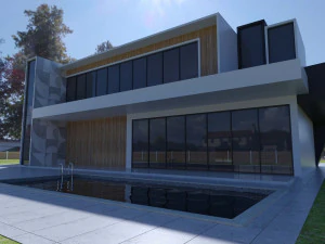 futuristic villa exterior 3D Model