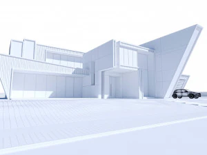 futuristic villa exterior 3D Model