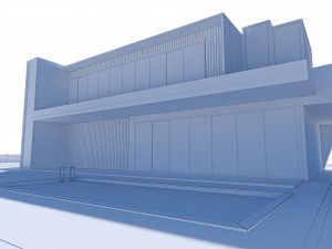 futuristic villa exterior 3D 模型