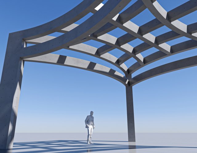 concrete pergola 3D मॉडल .c4d .max .obj .3ds .fbx .stl .blend 