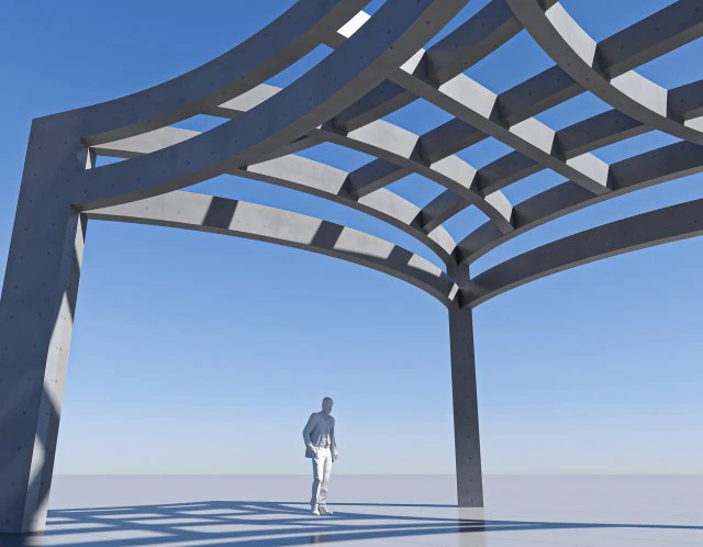 concrete pergola 3D Model .c4d .max .obj .3ds .fbx .stl .blend 