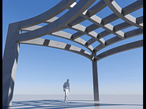 concrete pergola 3D Model