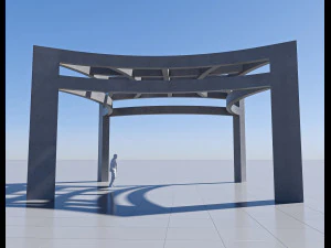 concrete pergola 3D Model