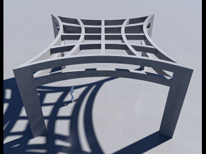 concrete pergola 3D मॉडल