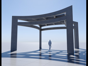 concrete pergola 3D मॉडल