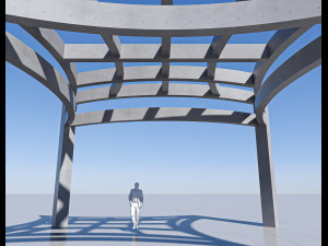 concrete pergola 3D मॉडल