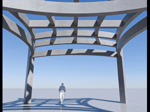 concrete pergola 3D Model