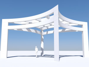 concrete pergola 3D मॉडल