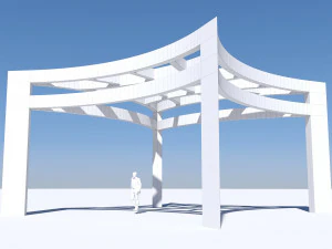 concrete pergola 3D Model