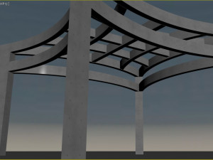 concrete pergola 3D मॉडल