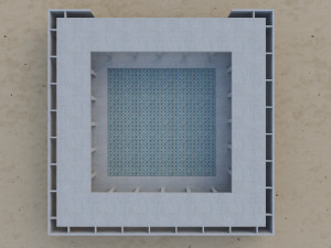 desert square concrete landscape with pool 3D Modell