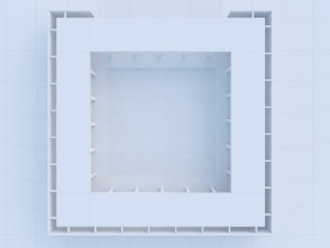 desert square concrete landscape with pool 3D Modell