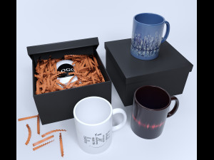 cup in crepe clipping paper in box 3D Model