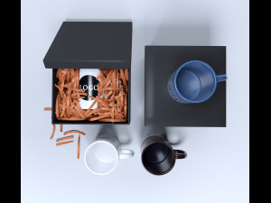 cup in crepe clipping paper in box 3D मॉडल