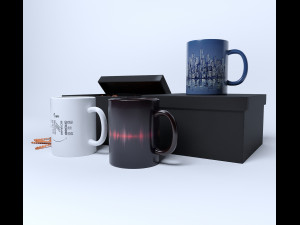 cup in crepe clipping paper in box 3D मॉडल