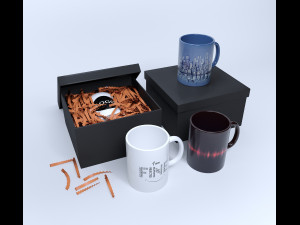 cup in crepe clipping paper in box 3D मॉडल