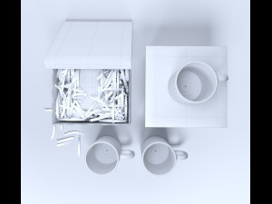 cup in crepe clipping paper in box 3D मॉडल