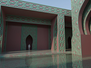 Moroccan-style infinity pool palace 3D-Modell
