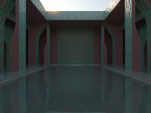Moroccan-style infinity pool palace 3D Model