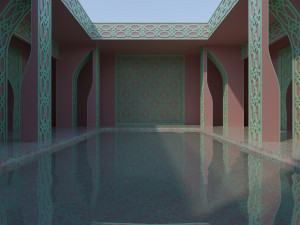 Moroccan-style infinity pool palace 3D-Modell