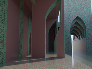 Moroccan-style infinity pool palace 3D-Modell