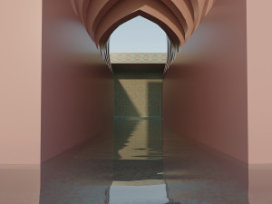 Moroccan-style infinity pool palace 3D-Modell