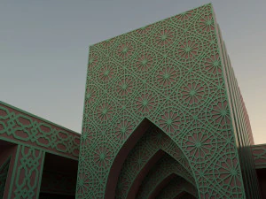 Moroccan-style infinity pool palace 3D Model