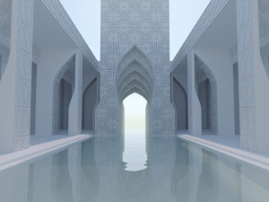 Moroccan-style infinity pool palace 3D-Modell