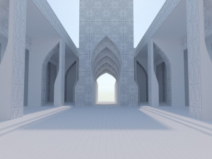 Moroccan-style infinity pool palace 3D-Modell