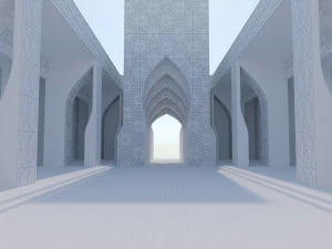 Moroccan-style infinity pool palace 3D Model