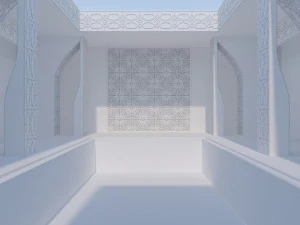 Moroccan-style infinity pool palace 3D Model