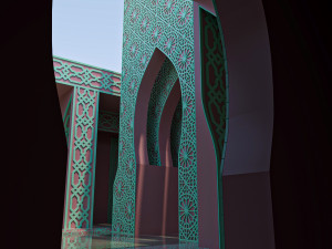 Moroccan-style infinity pool palace 3D-Modell