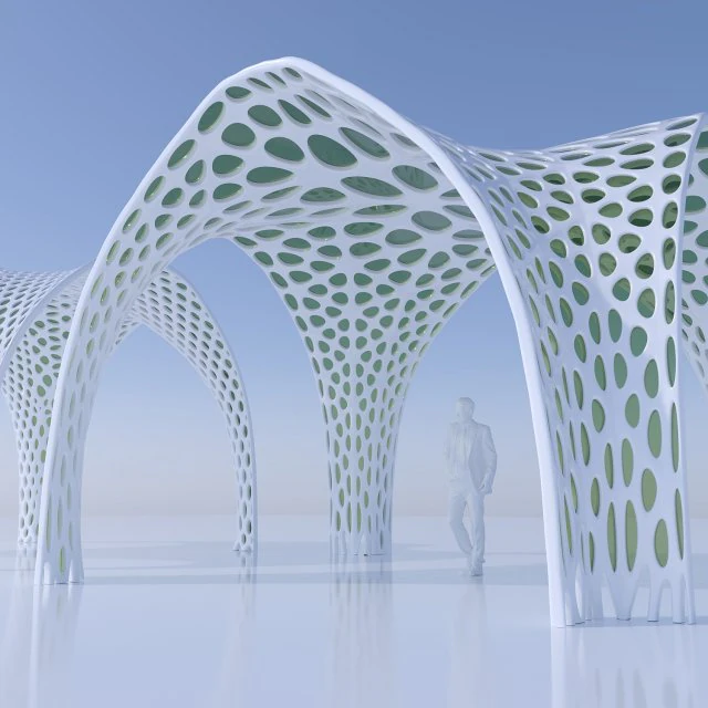 Futuristic pergola stand 3D Model .c4d .max .obj .3ds .fbx .stl .blend 
