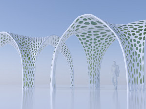 Futuristic pergola stand 3D Model