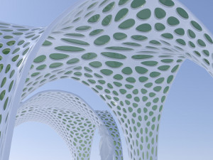 Futuristic pergola stand 3D Model