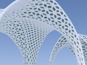 Futuristic pergola stand 3D Model