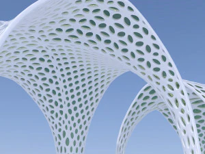 Futuristic pergola stand 3D Model