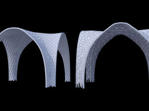 Futuristic pergola stand 3D Model