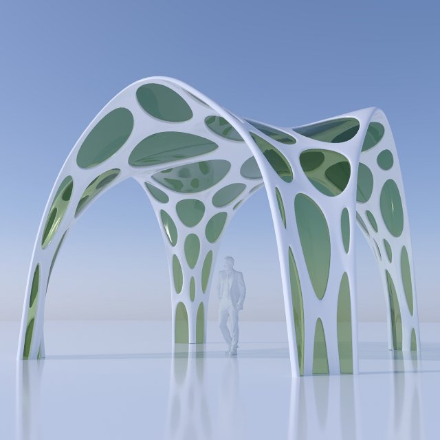 Parametric pergola stand Modèle 3D .c4d .max .obj .3ds .fbx .stl .blend 