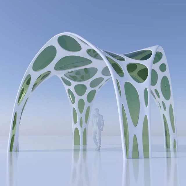 Parametric pergola stand 3D Model .c4d .max .obj .3ds .fbx .stl .blend 