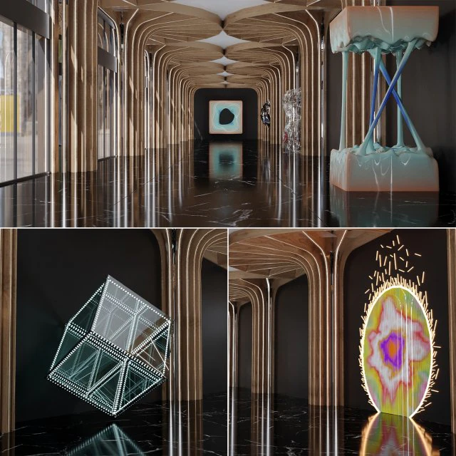 Exhibition hall 3D Model .c4d .max .obj .3ds .fbx .stl .blend 