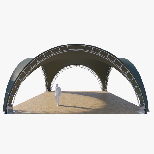 Arch tent rectangular 3D 모델 .c4d .max .obj .3ds .fbx .stl .blend 