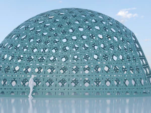 Wicker dome pavilion 3D Model