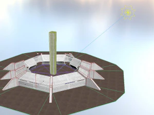 Modern Concrete Resting Area 3D Model
