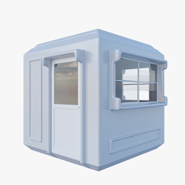 Security Guard Booth 3D Model .c4d .max .obj .3ds .fbx .stl .blend 