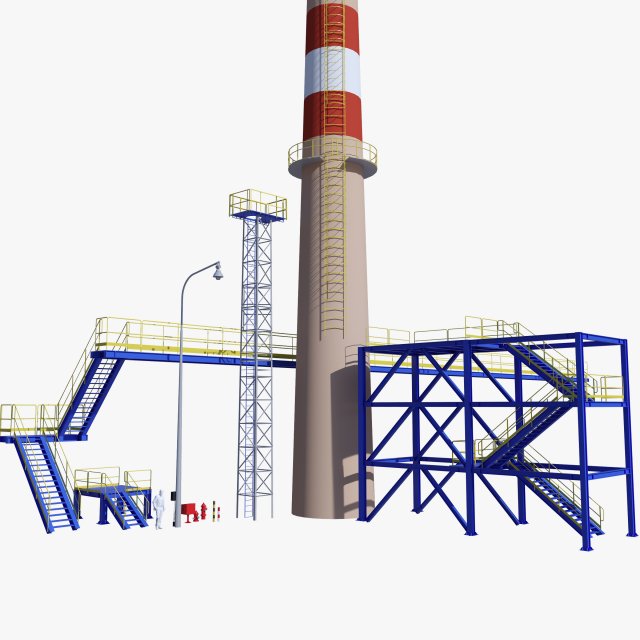 Metal tower for factory 3Dモデル .c4d .max .obj .3ds .fbx .stl .blend