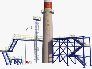 Torre met&aacute;lica para f&aacute;brica. Modelo 3D